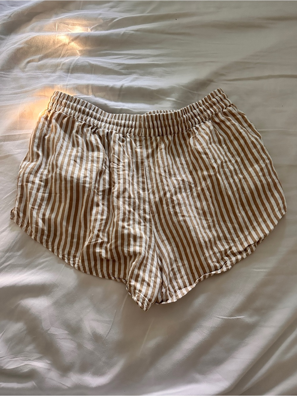 Billabong Beige and White Striped Drawstring Shorts - Picture 3 of 4